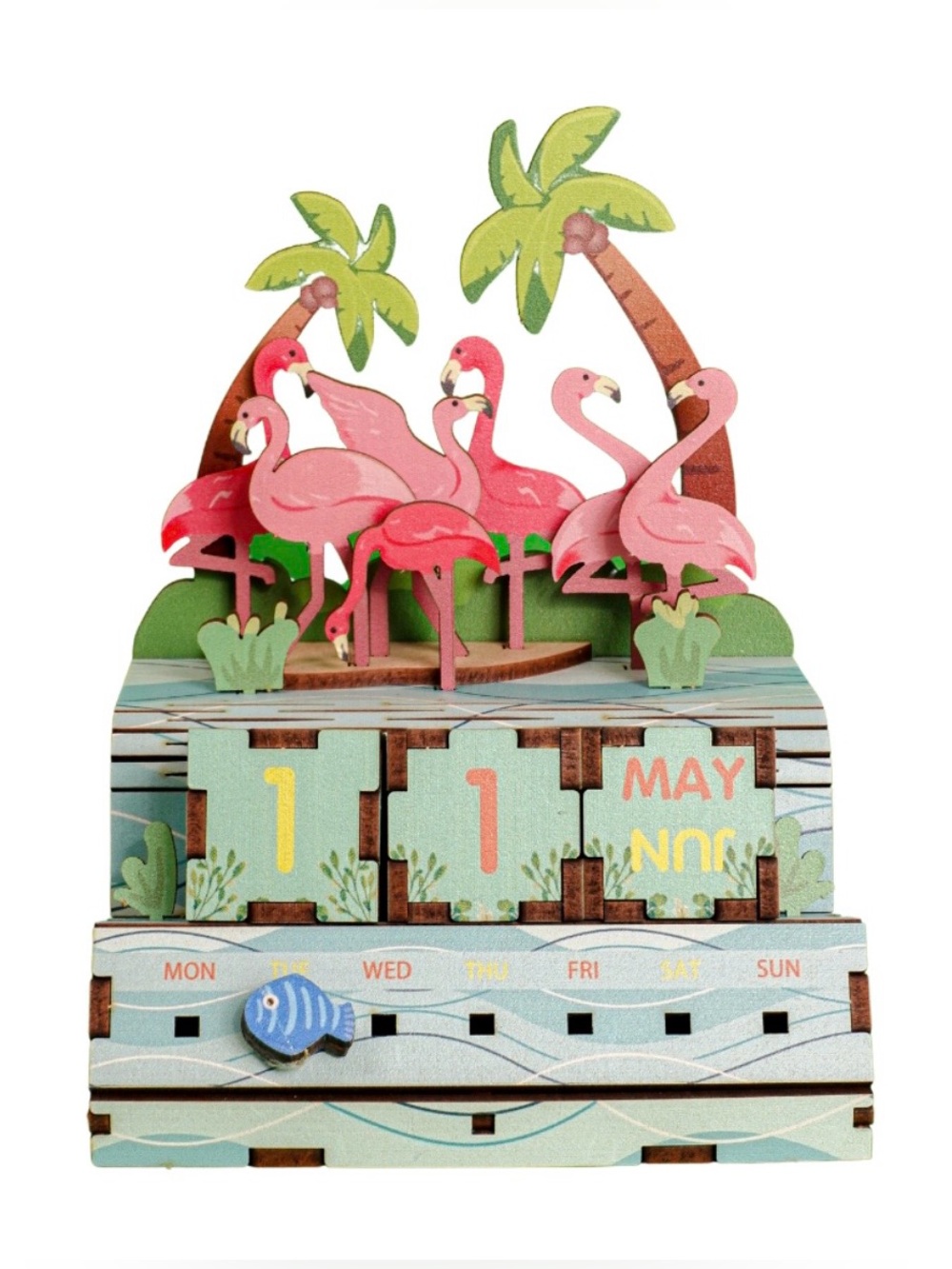 Pink Flamingos 3D Puzzle Calendar - Picture 2 of 6